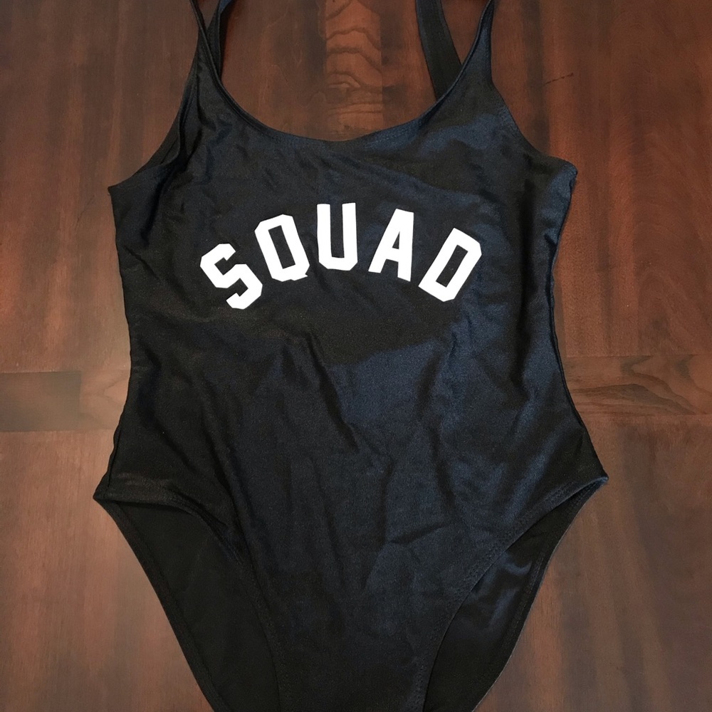 Black one piece swimsuit